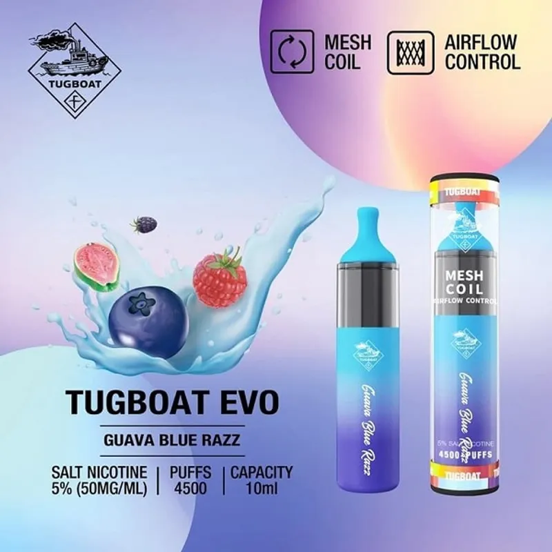 Guava Blue Razz- Tugboat Evo 4500 Puffs - image 1