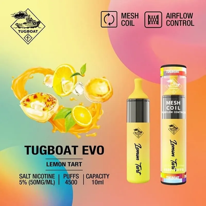 Lemon Tart- Tugboat Evo 4500 Puffs - VapeSoko