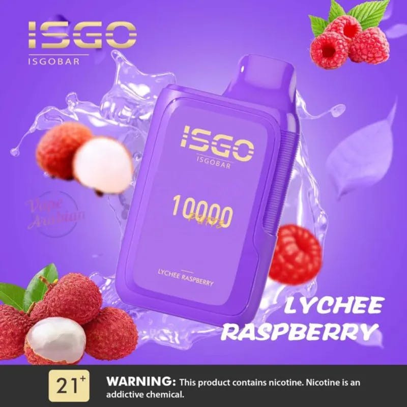 Lychee Raspberry-ISGOBAR 10000 Puffs - image 1