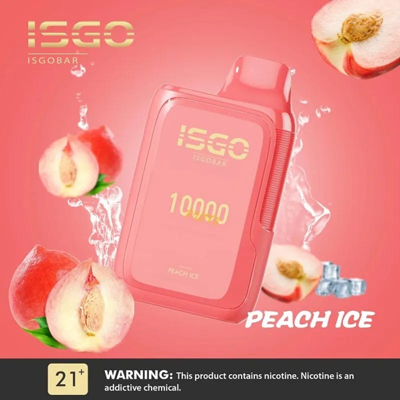 Peach Ice-ISGOBAR 10000 Puffs - image 1