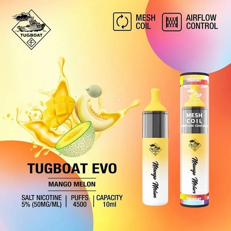 Mango Melon- Tugboat Evo 4500 Puffs - image 1