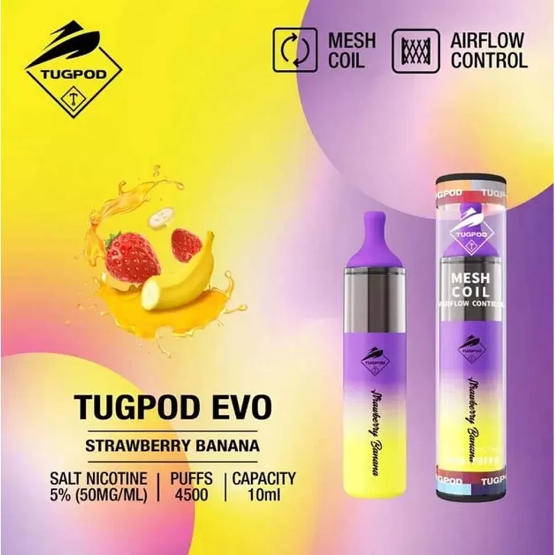 Strawberry Banana - Tugboat Evo 4500 Puffs - VapeSoko