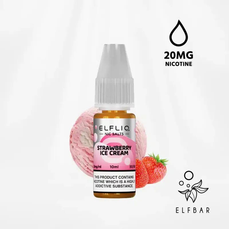  Strawberry Ice Cream- ELFBAR ELFLIQ 10ml - VapeSoko