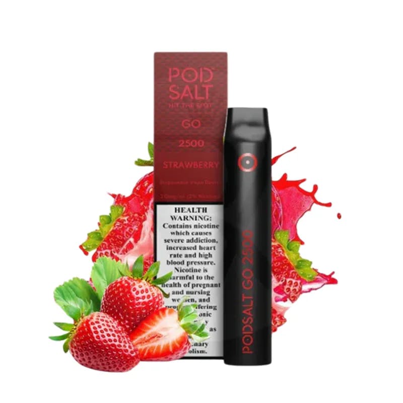 Strawberry-Pod Salt Go 2500 Puffs- 2%  nicotine - image 1
