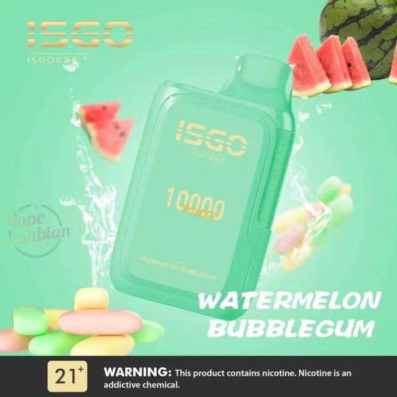 Watermelon Bubblegum -ISGOBAR 10000 Puffs - image 1