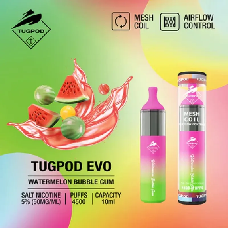 Watermelon Bubblegum- Tugboat Evo 4500 Puffs - image 1