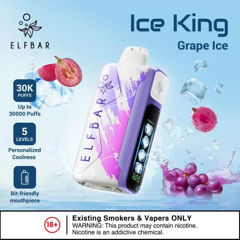 Grape Ice-Elfbar Ice King 30,000 Puffs - image 1