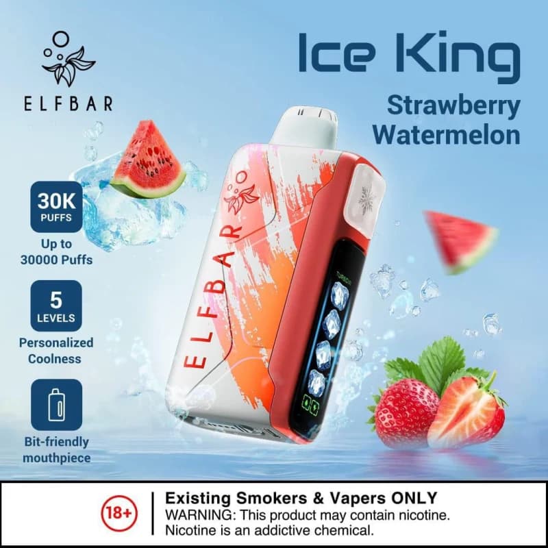 Strawberry Watermelon-Elfbar Ice King 30,000 Puffs - image 1