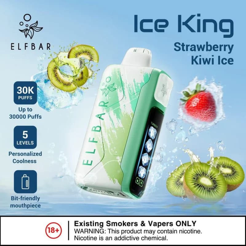 Strawberry Kiwi Ice-Elfbar Ice King 30,000 Puffs - image 1