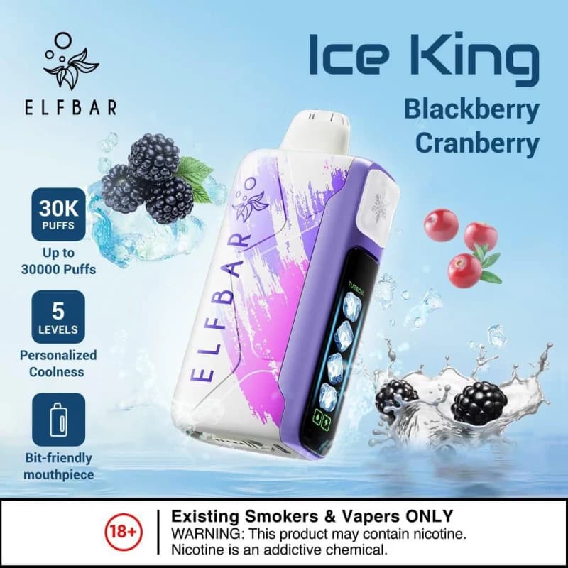 Blackberry Cranberry-Elfbar Ice King 30,000 Puffs - image 1