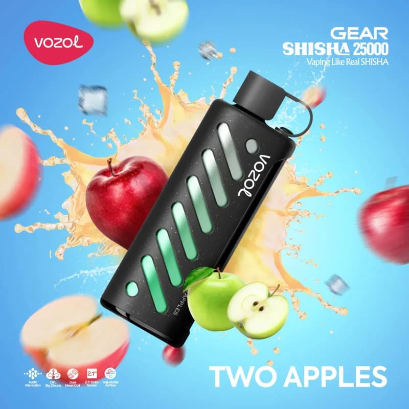 Two Apple-Vozol Gear Shisha 25000 Puffs - VapeSoko