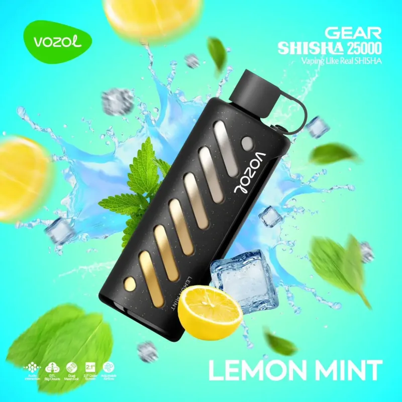 Lemon Mint-Vozol Gear Shisha 25000 Puffs - VapeSoko