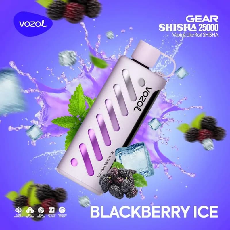 Blackberry Ice-Vozol Gear Shisha 25000 Puffs - VapeSoko