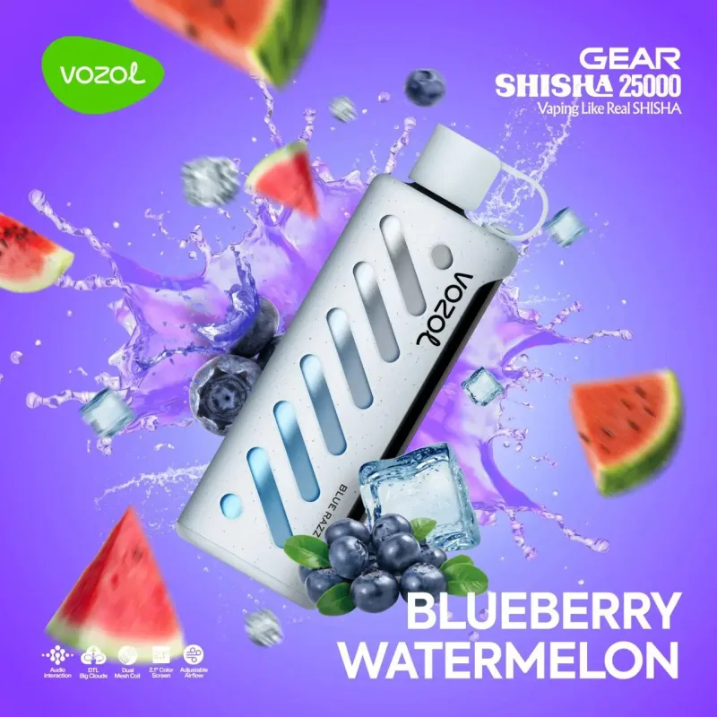 Blueberry Watermelon -Vozol Gear Shisha 25000 Puffs - VapeSoko