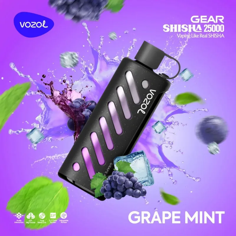 Grape Mint-Vozol Gear Shisha 25000 Puffs - VapeSoko