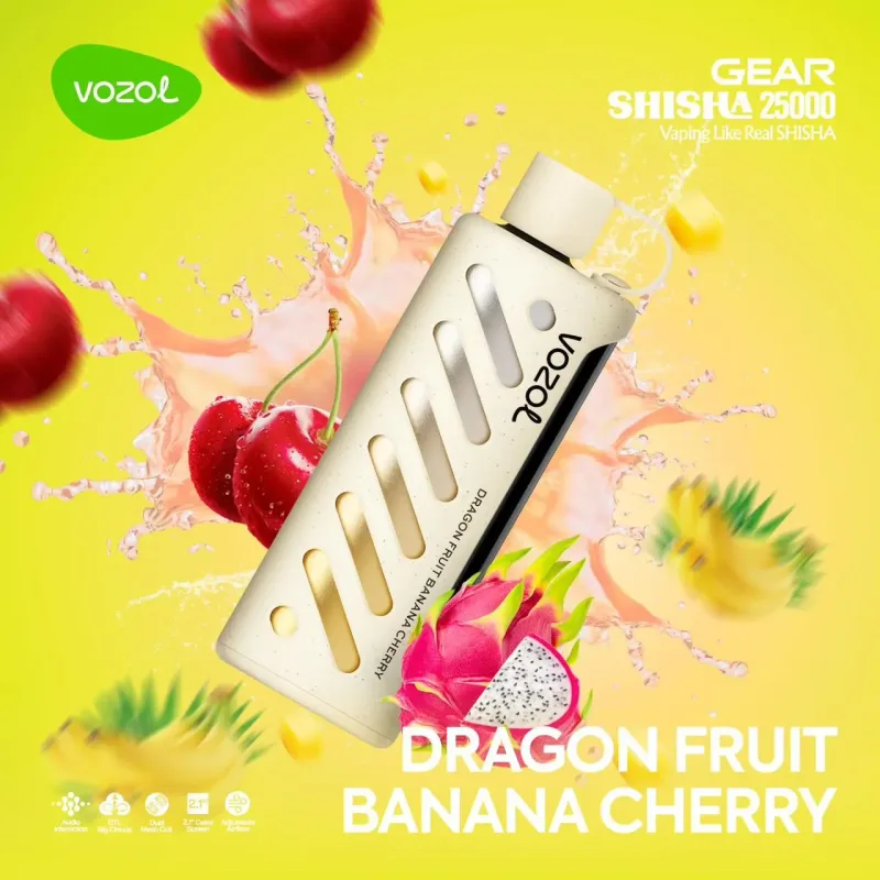 Dragon Fruit Banana Cherry -Vozol Gear Shisha 25000 Puffs - VapeSoko