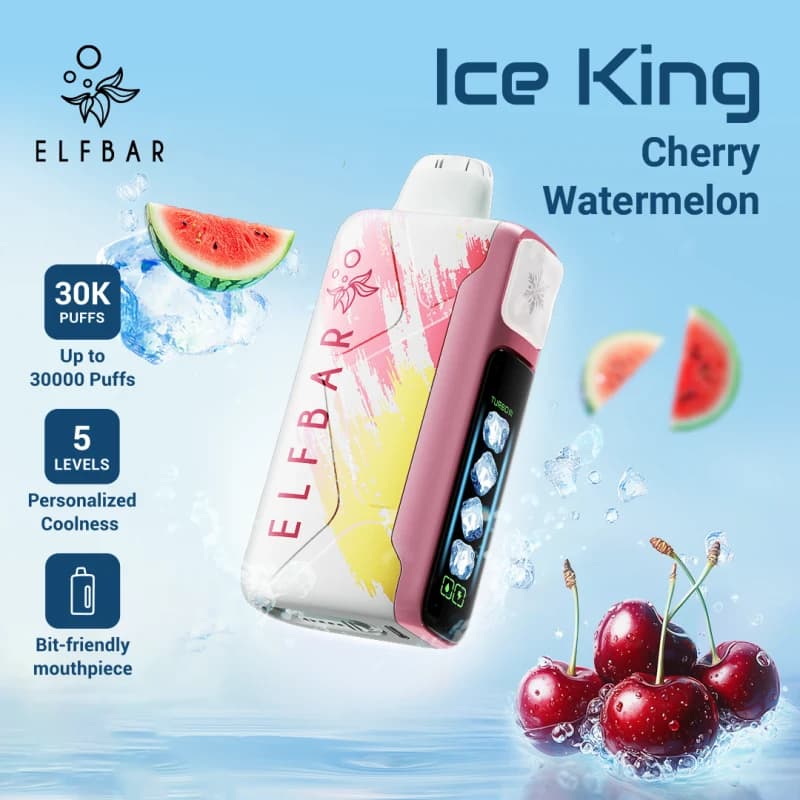Cherry Watermelon-Elfbar Ice King 30,000 Puffs - VapeSoko