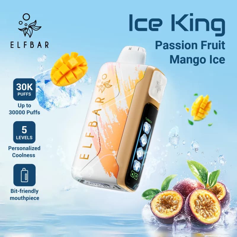 Passion Fruit Mango Ice-Elfbar Ice King 30,000 Puffs - VapeSoko