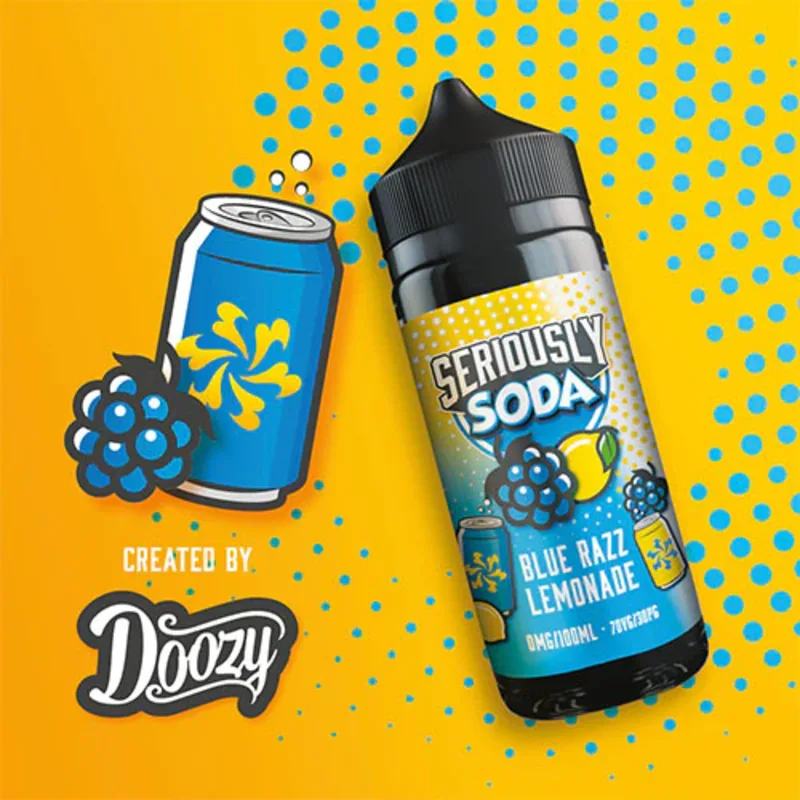 Blue Razz Lemonade -Doozy Vape Seriously Soda 100ml - image 1