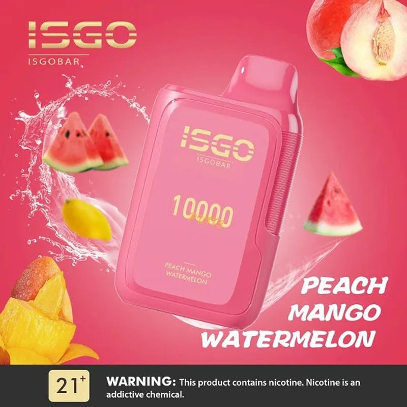 Peach Mango Watermelon-ISGOBAR 10000 Puffs - image 1
