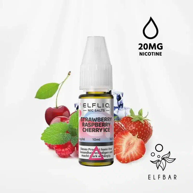 Strawberry Raspberry Cherry Ice- ELFBAR ELFLIQ 10ml - image 1