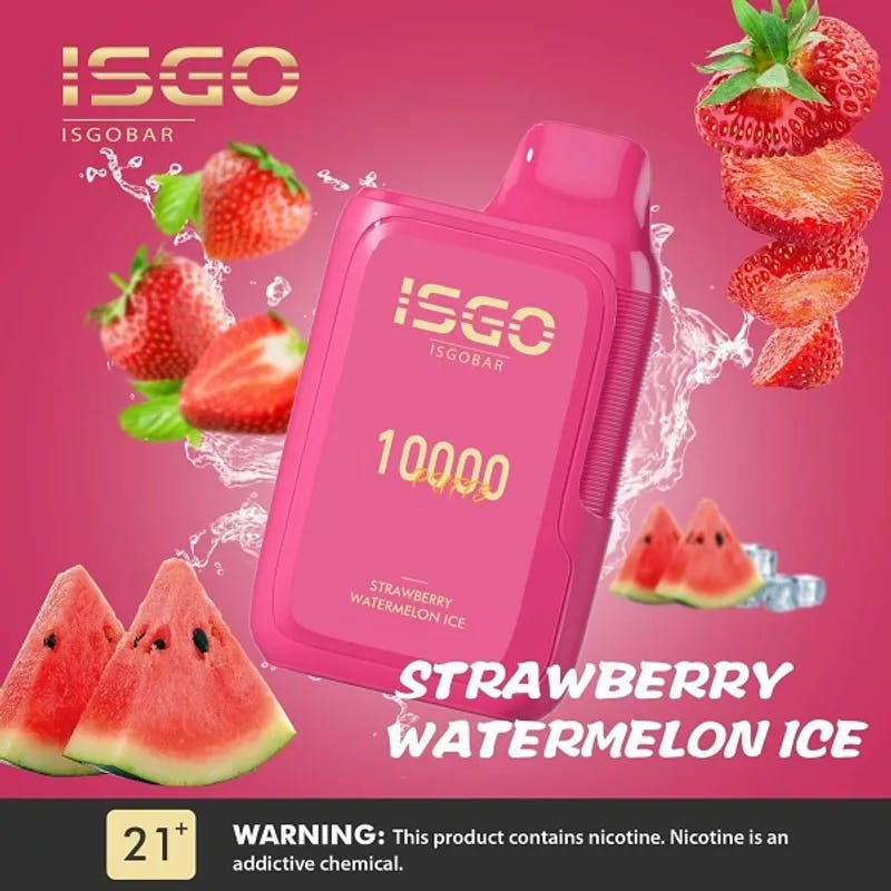 Strawberry Watermelon Ice-ISGOBAR 10000 Puffs - image 1